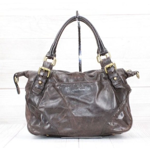 Marc New York Brown Leather Zip Top Carry All Purse Shoulder Bag - Picture 2 of 8